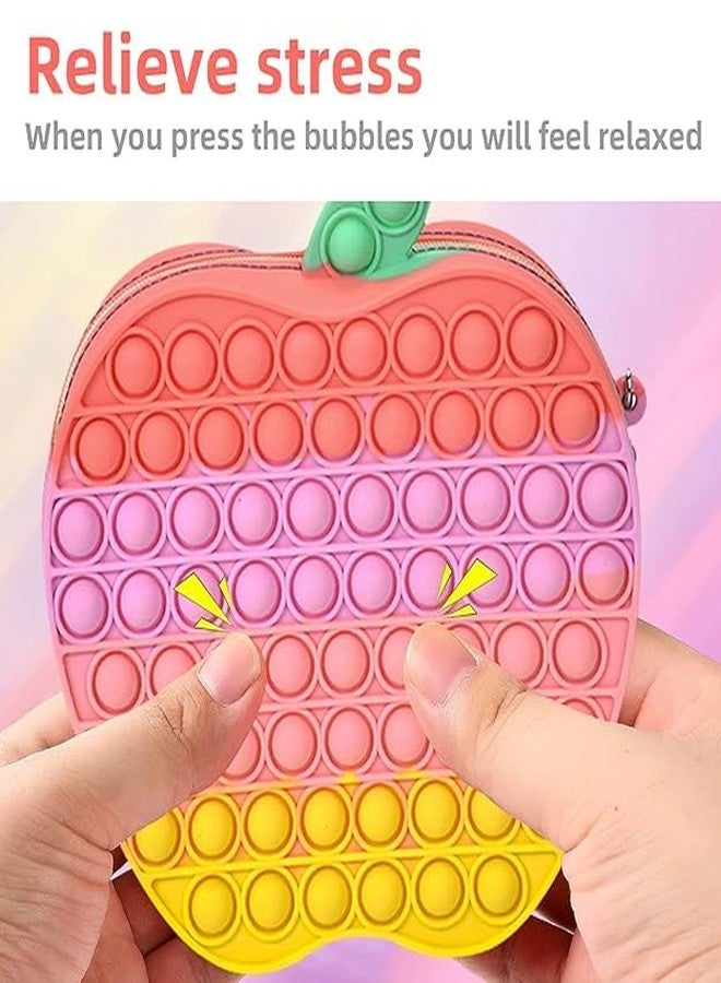 CLAPONE Poppet Pop It Toy for Kids Multicolor Fidget Toy with Popping Sounds, Sensory Toy, Stress Relief, Anxiety Relief, Daytime & Nighttime Use, Classroom (Multicolor, Apple Shape Pop It) - Image 3